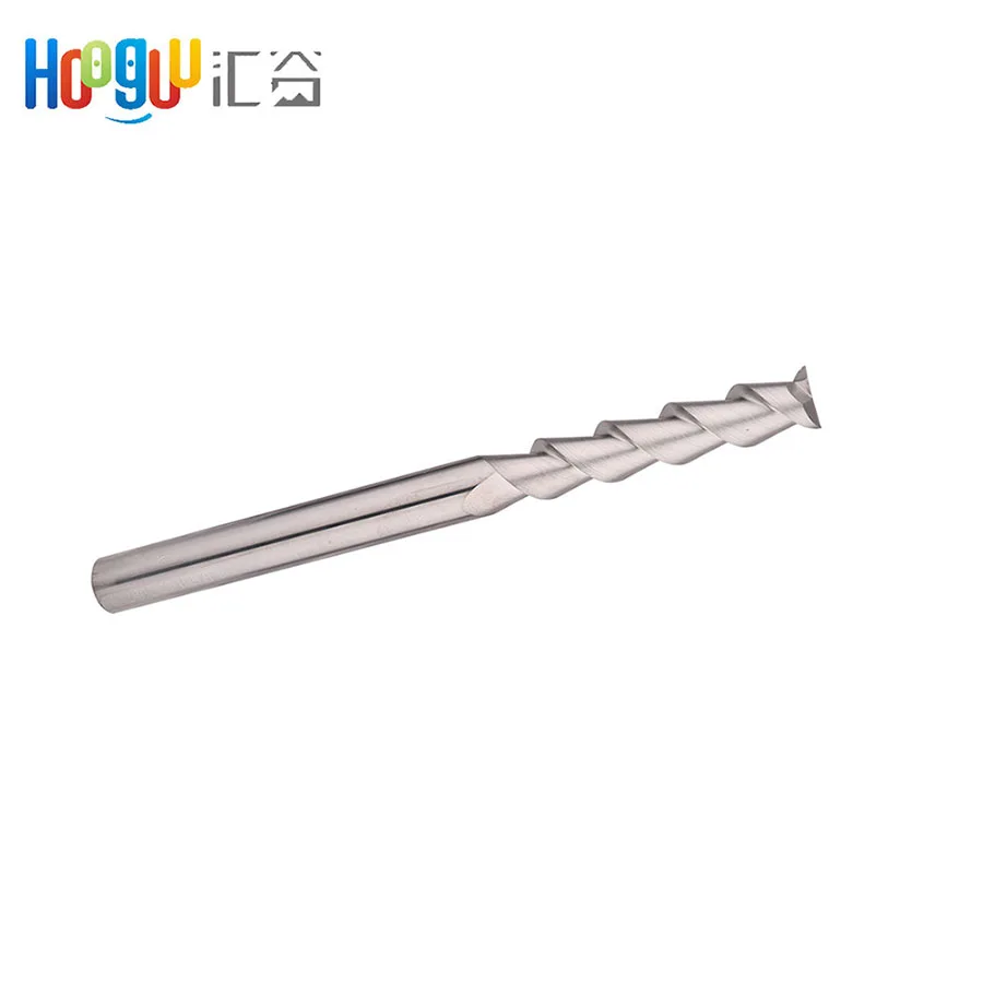 

HRC50 Tungsten steel 2 Flute Cutter Aluminium Extended Length CNC for cemented carbide with 120mm