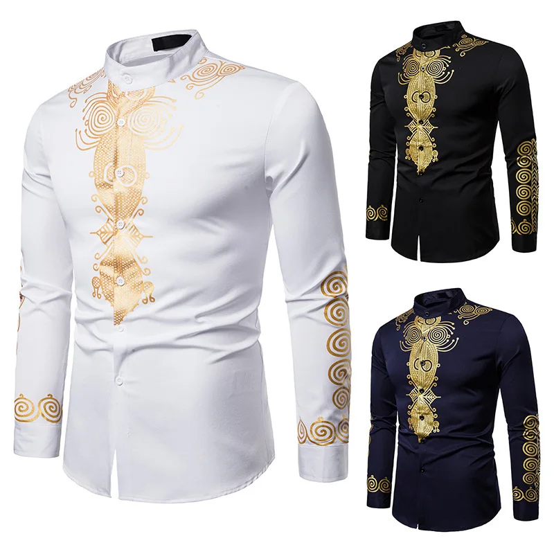 

men's best selling new casual fashion totem long African style button up printed men shirt long sleeve dashiki shirt