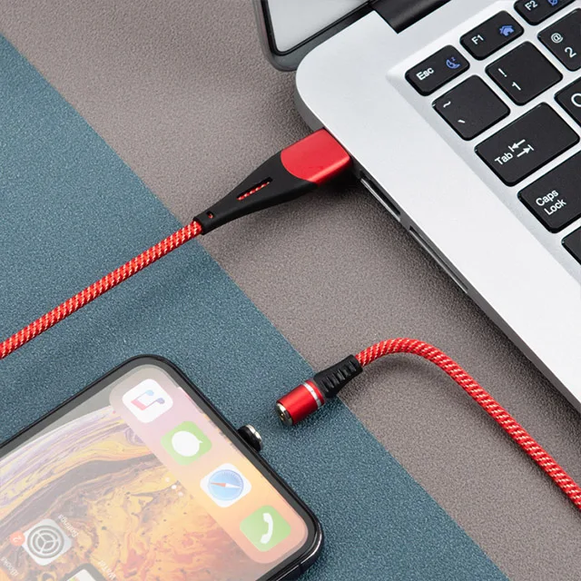 

Magnetic Charging Cable 360 Degree Rotation Data Line Nylon Braided 3 in 1 Charging Cables USB Type c Magnet Charger for Game, Colorful