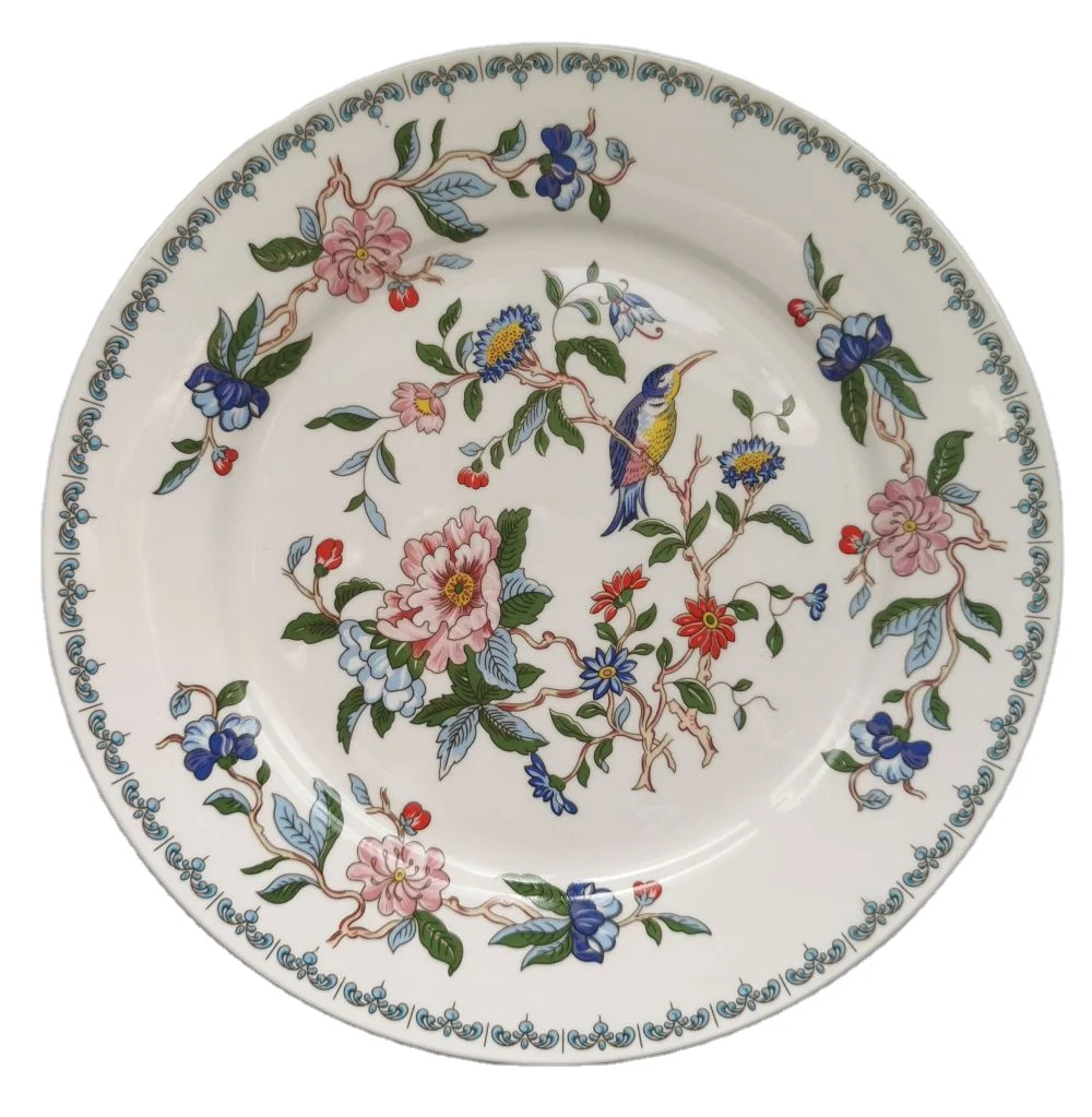 

INT Tableware wholesale European floral ceramic porcelain dishes plates customize dinner plate, Colorful