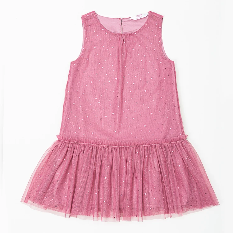 

Little girl summer chiffon dress kid dress wholesale price OEM Design pretty princess dress, Pink,grey