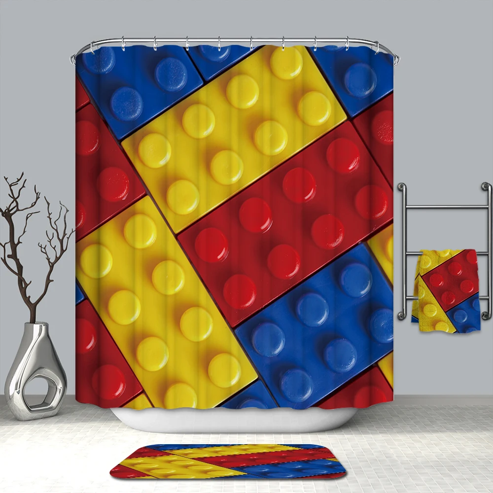 

2021 new design 3d polyester shower curtain print luxury custom