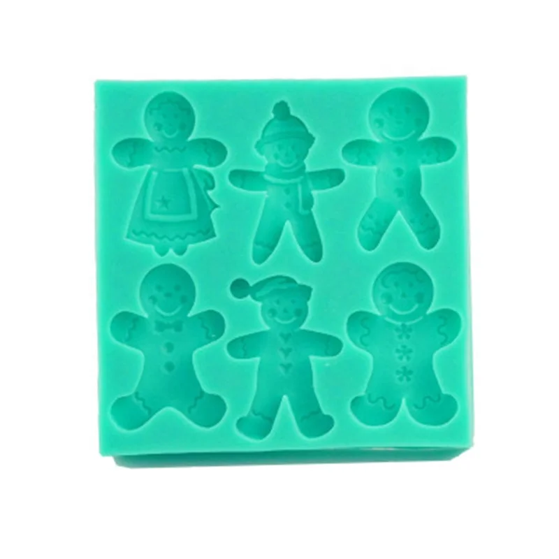 

Silicone Christmas Gingerbread Men Chocolate Cake Molds, Green