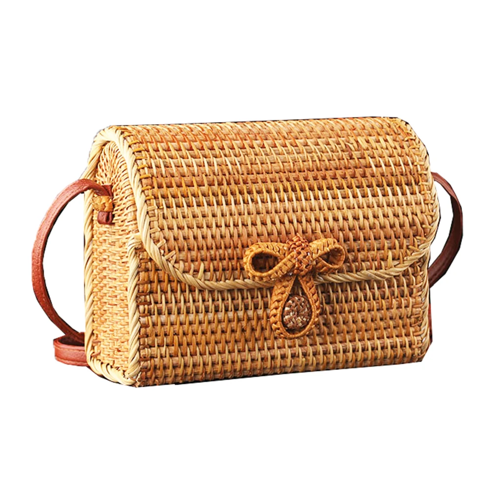 

Large Straw Beach Bag with Inner Pouch Wave Crossbody Bags for Women Tote Handbags, Yellow