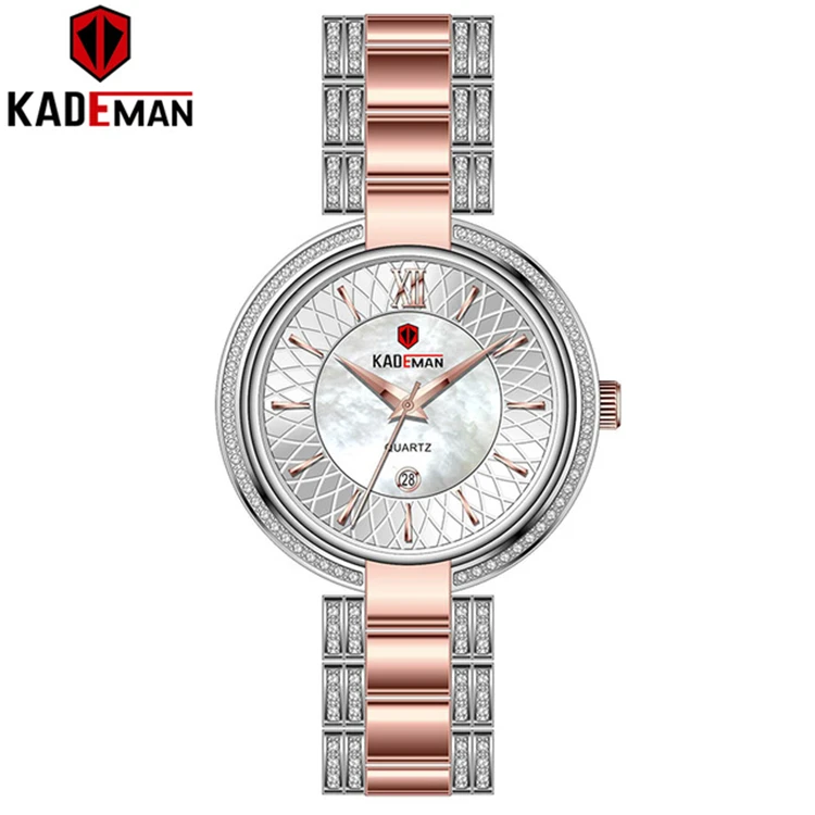 

KADEMAN 859L New Arrival Top Luxury Brand Women's Quartz Watch Fashion Ladies Wristwatch Crystal Diamond Waterproof Montre Femme