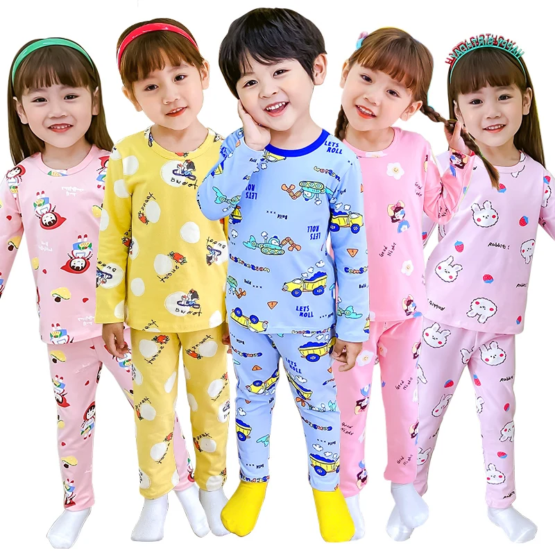 

2021 Susuray Pajamas for Kids Boys Girls Organic Cotton Pajama sets Baby Sleepwear Toddler Fashion Pyjamas Size 1-10 Years Old