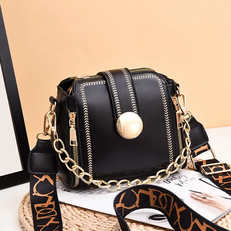 

TD9019 French texture popular bucket bag 2021 new chain handbag