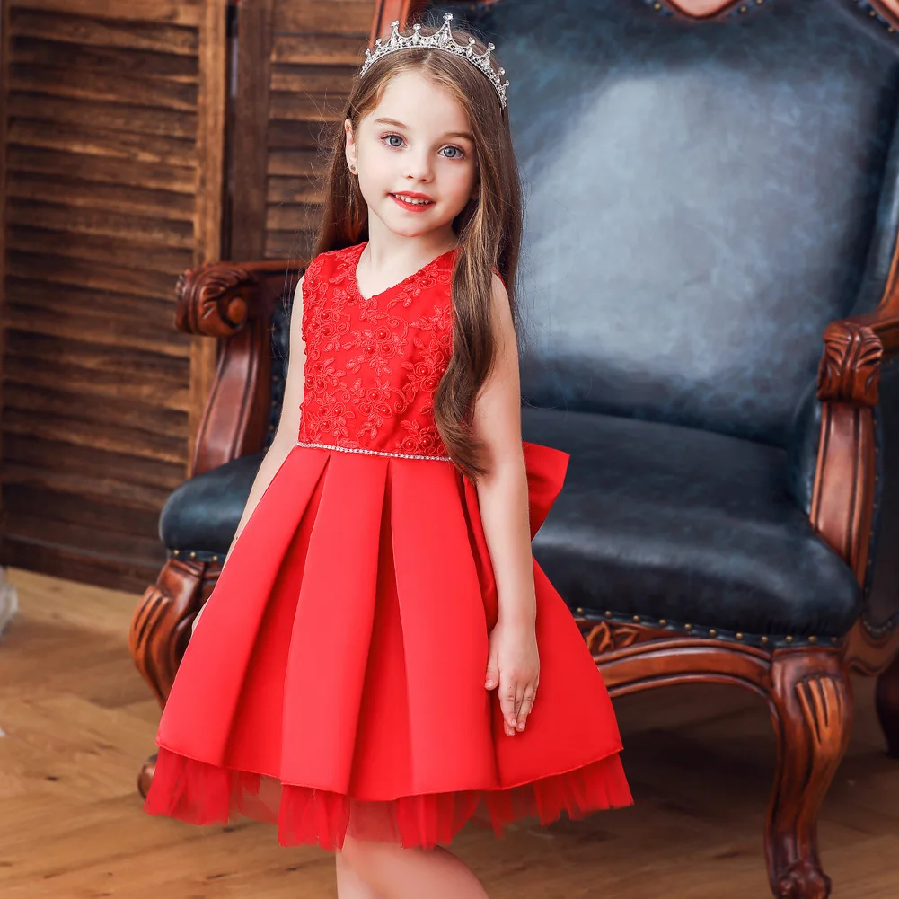 Fancy Princess Dress Girls Party Colorful Costume Wedding Birthday