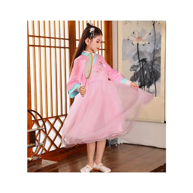 
Modern Chinese Traditional Two Piece Dress Set Hanfu Children Dress 