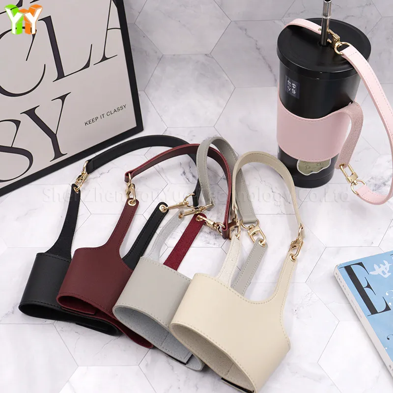 Fast Shipping PU Leather Coffee Cup Sleeve Portable Sleeve Bottle Case Drink Holder for Water Bottle Tea Hand-carrying Sleeve