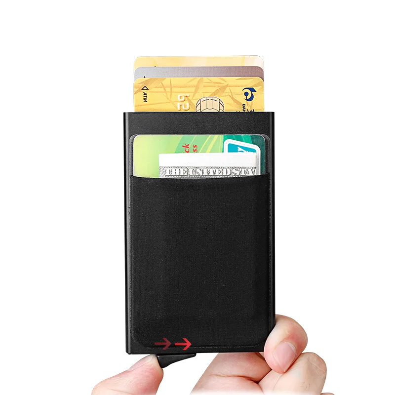 

Minimalist Slim Wallet With Elastic Front Pocket Card Holders And Cash RFID Blocking