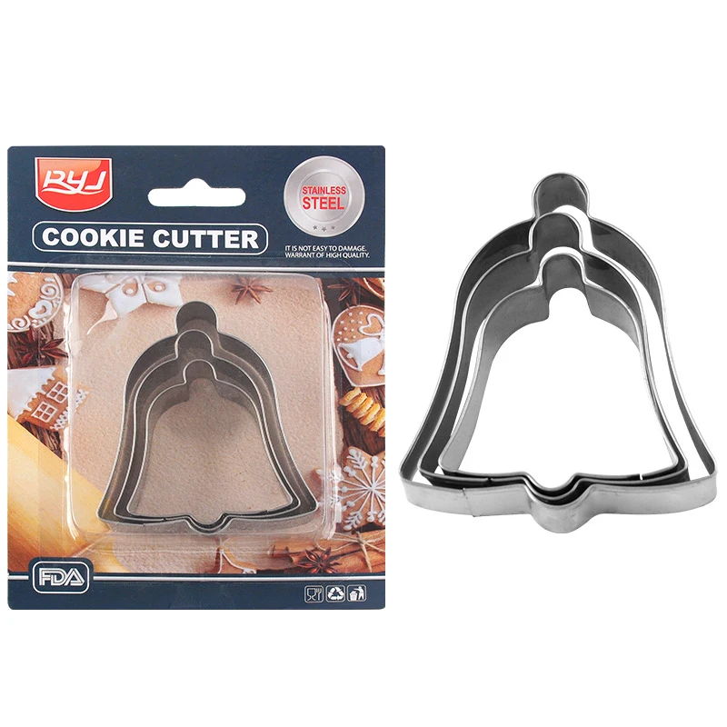 

Factory direct Christmas 3-piece set of stainless steel biscuit mould