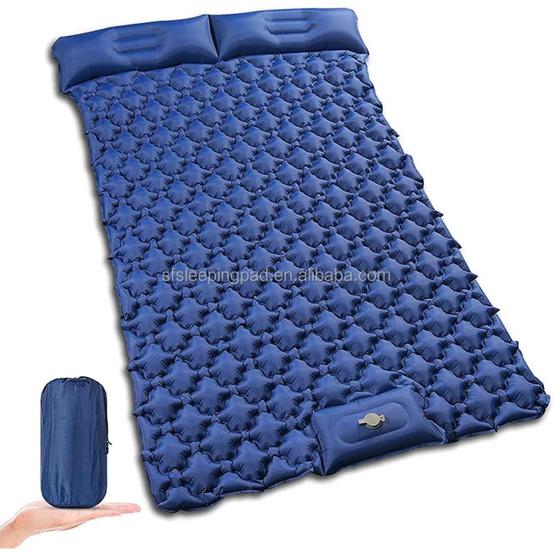 

High Quality Double Person Size Outdoor Sleeping Pad Mat Inflatable Air Bed Camping Air Mattress, Multiple colour and accept customization