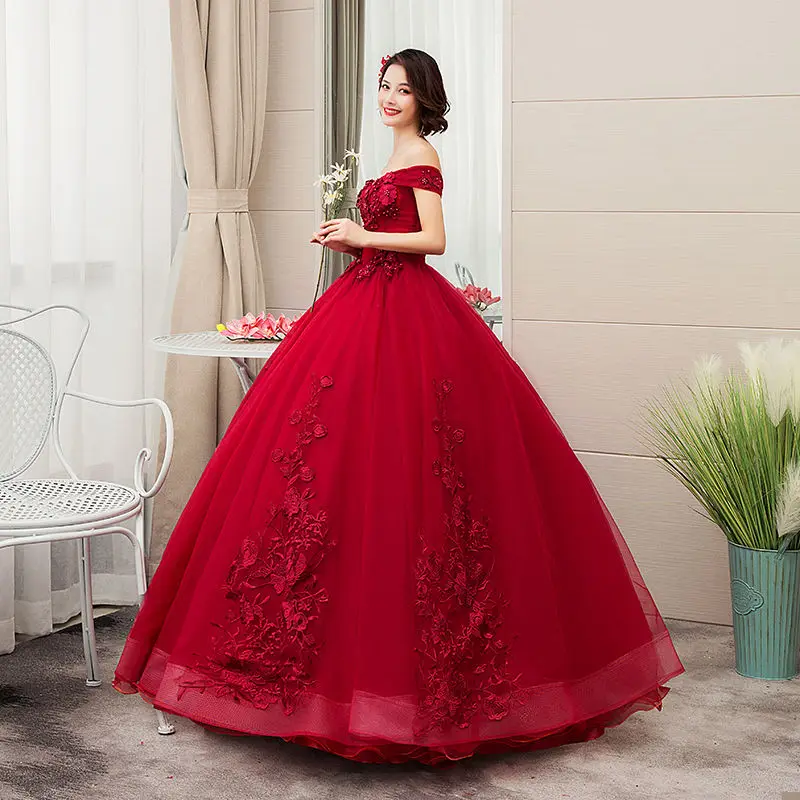 2019 New Off The Shoulder Luxury Lace Party Vintage Quinceanera Dresses 4 Colors Quinceanera Gown