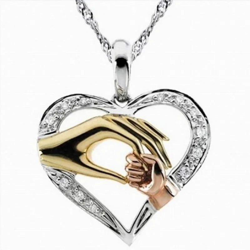 

2021 New Arrival Mothers Day Gifts Alloy Necklace for Mom Cute Anniversary Heart Jewellery for Women 925 Silver, Silver color