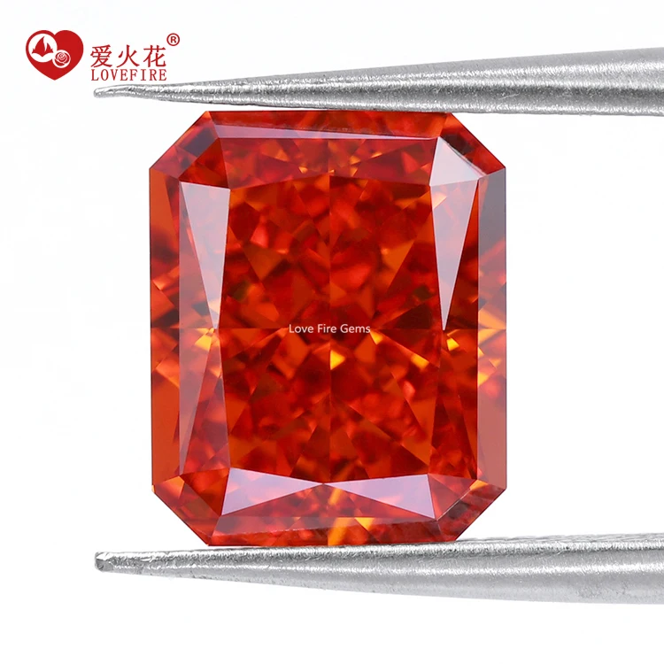 

top grade synthetic cz zircon stone price D-padparadscha color 4k octagon shape ice crushed cut cubic zirconia