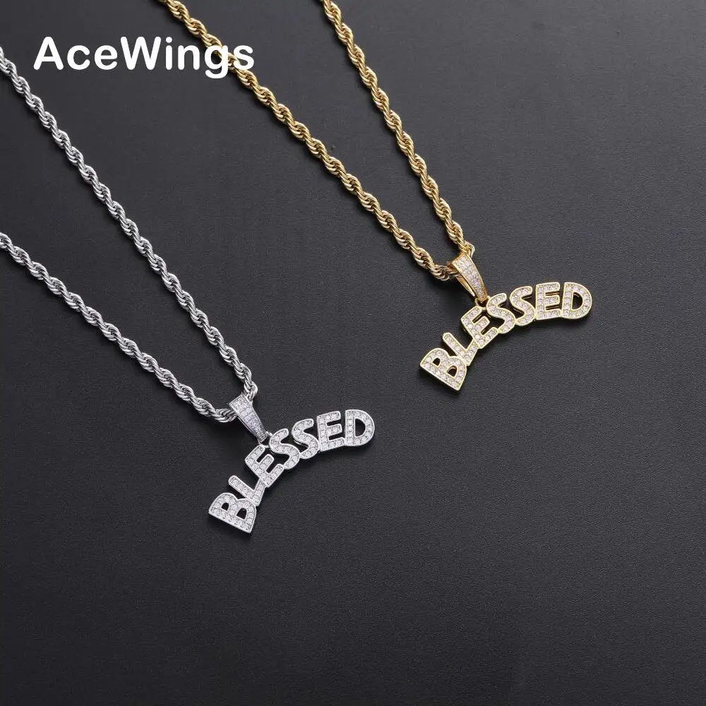

CN367 Brass Setting CZ Hip Hop Necklace Iced out Jewelry