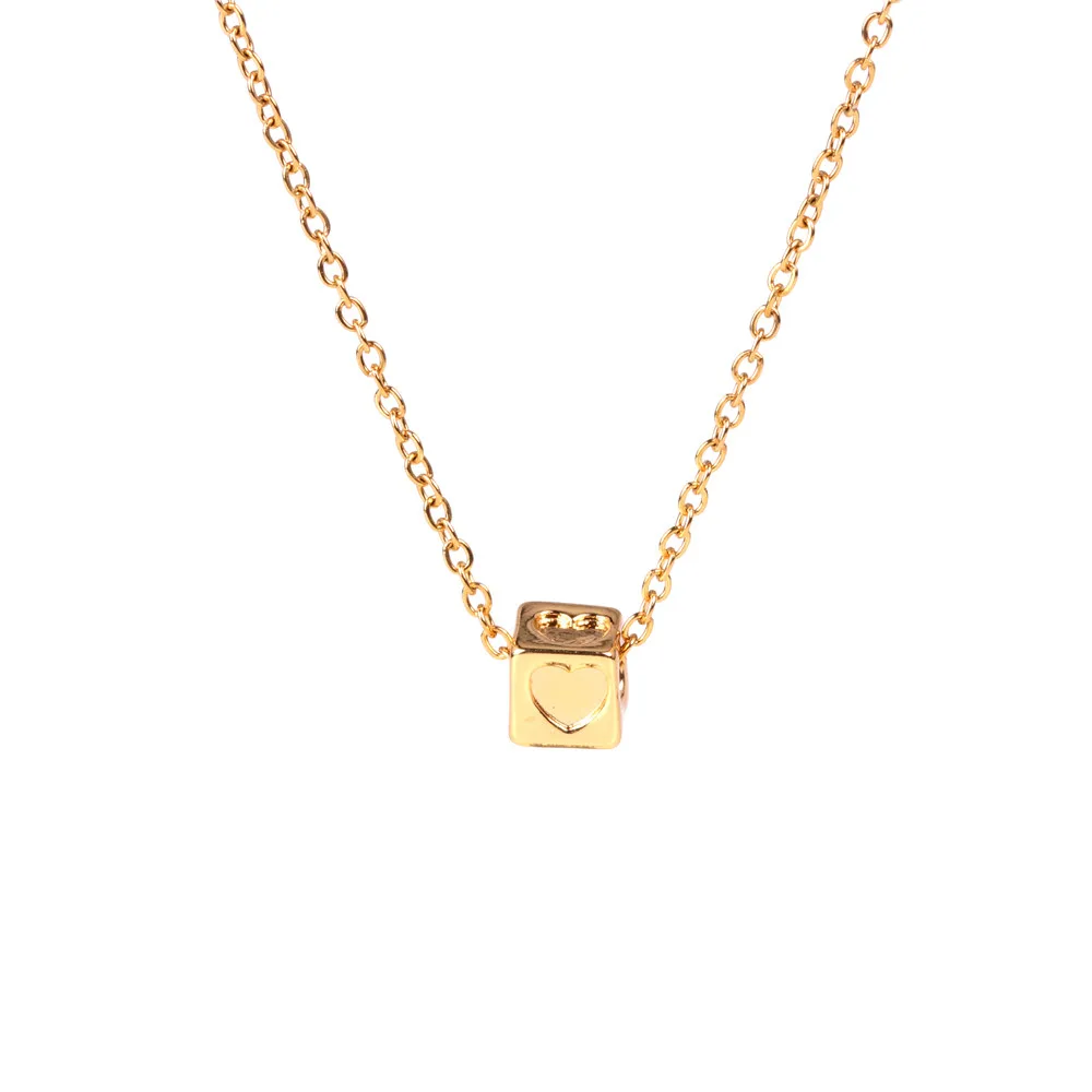 

2021 Sailing Geometric Square Pendant Necklace 18K Gold Plated Rainbow Heart Shape Necklace Party Pendant Necklace Women Jewelry