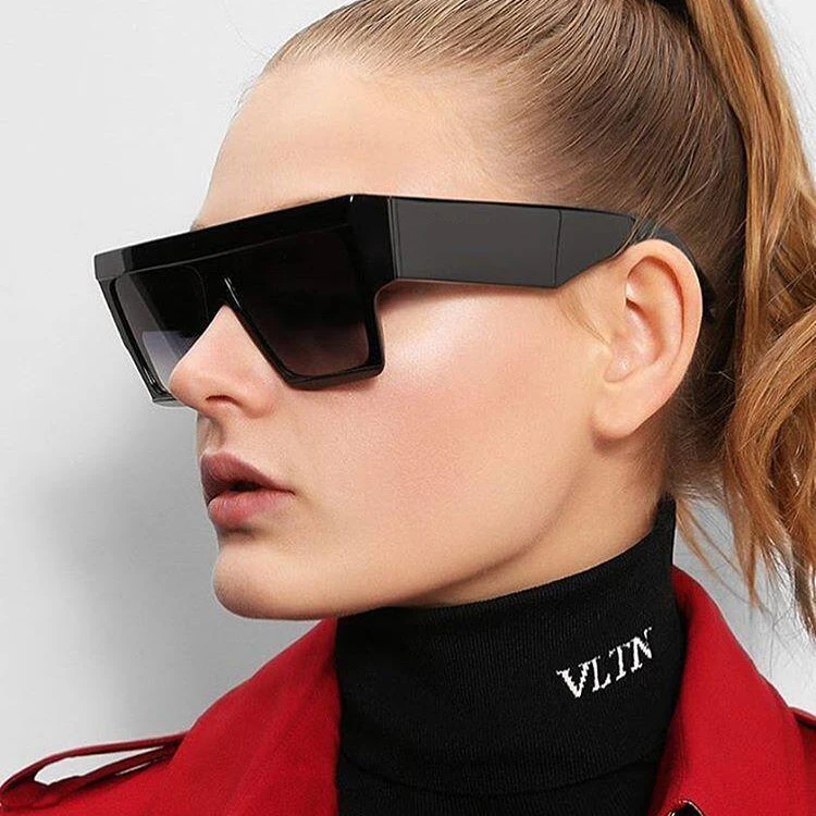 

Fashion New Square Sunglasses Women Men 2021 Luxury Brand Designer Black Oversized Shades Sun Glasses Male Mirror Summer Eyewear