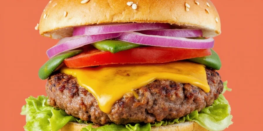 Spices on a freshly grilled burger