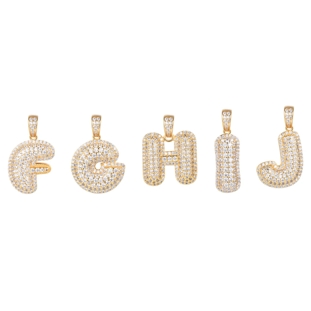 

Iced Out Cuban Black Men Yellow Gold Disc Pendant 18K Gold Plated CZ Alphabet Charms 26 Letters Pendant, Letter Necklace Initial