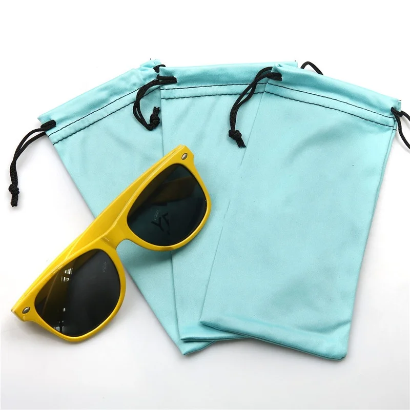 

Fashion high-end custom logo sunglasses pouches with logo low moq colorful microfiber glasses bag, Black