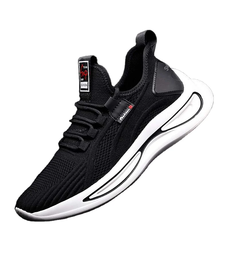 

Hot sale flying woven wild economic shoes lightweight breathable cushion running shoes casual sneaker custom men sports shoes