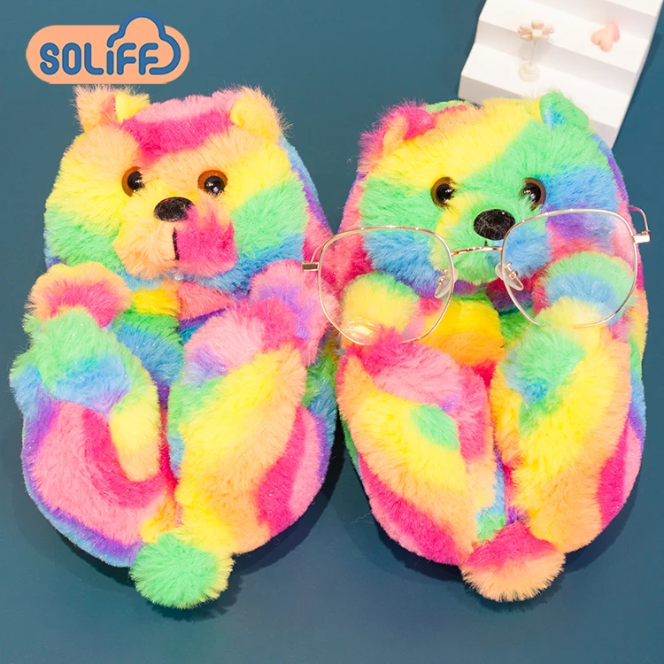 

For Kids Teddy Bear plush Kawaii Teddy Bear Slippers high quality kids Teddy Bear Slippers