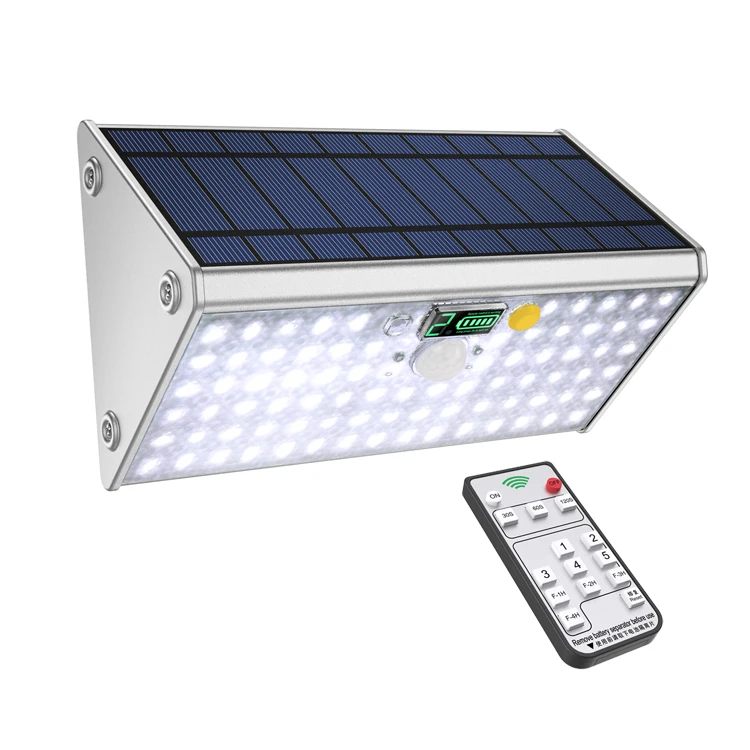 Dusk to Dawn Solar Powered Outdoor Wall Mounted Security LED Solar Garden Light with Remote Control