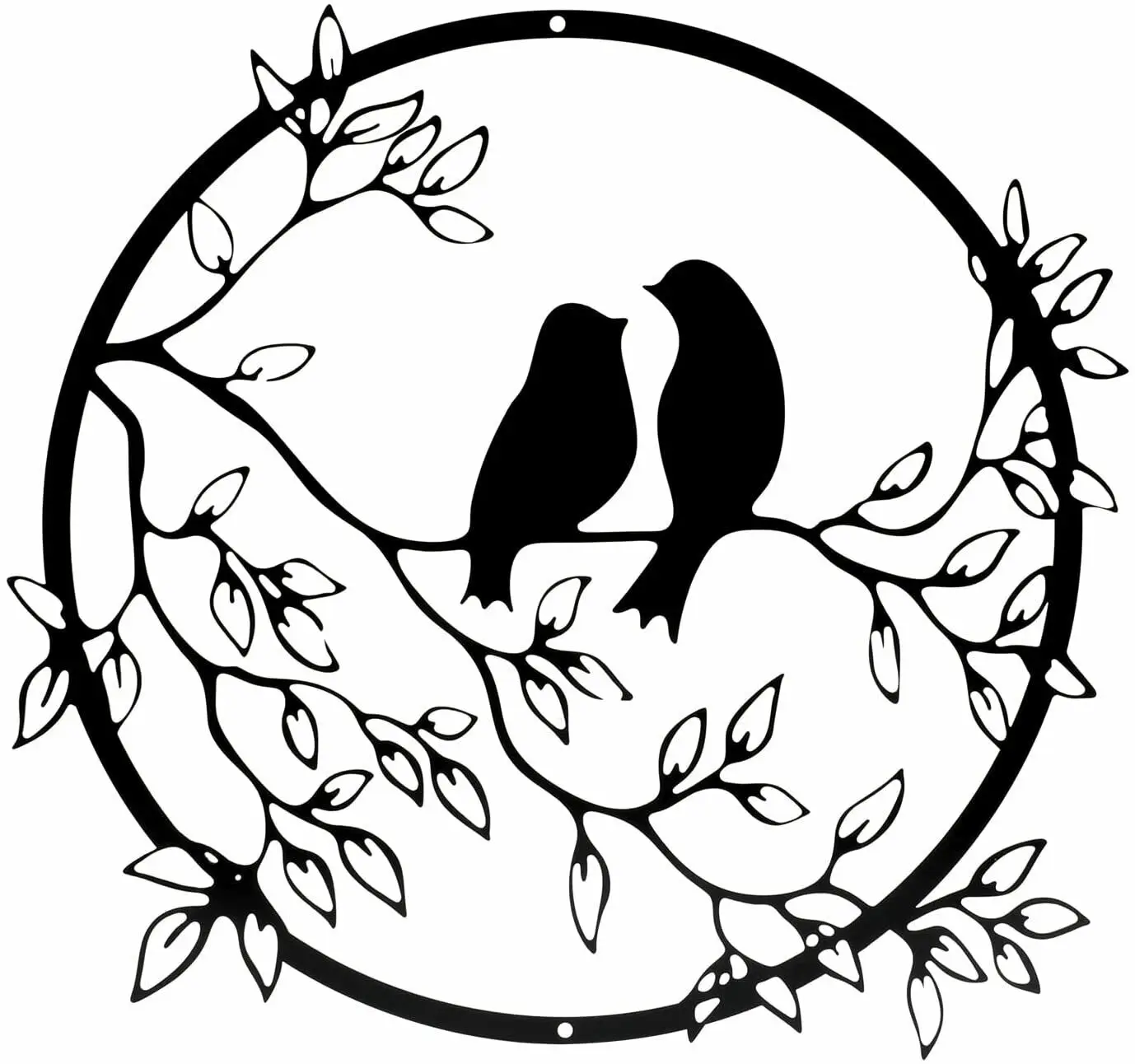 

Metal Wall Art Bird Metal Bird Wall Decor Bird on Tree Branch Wall Sculpture, Black