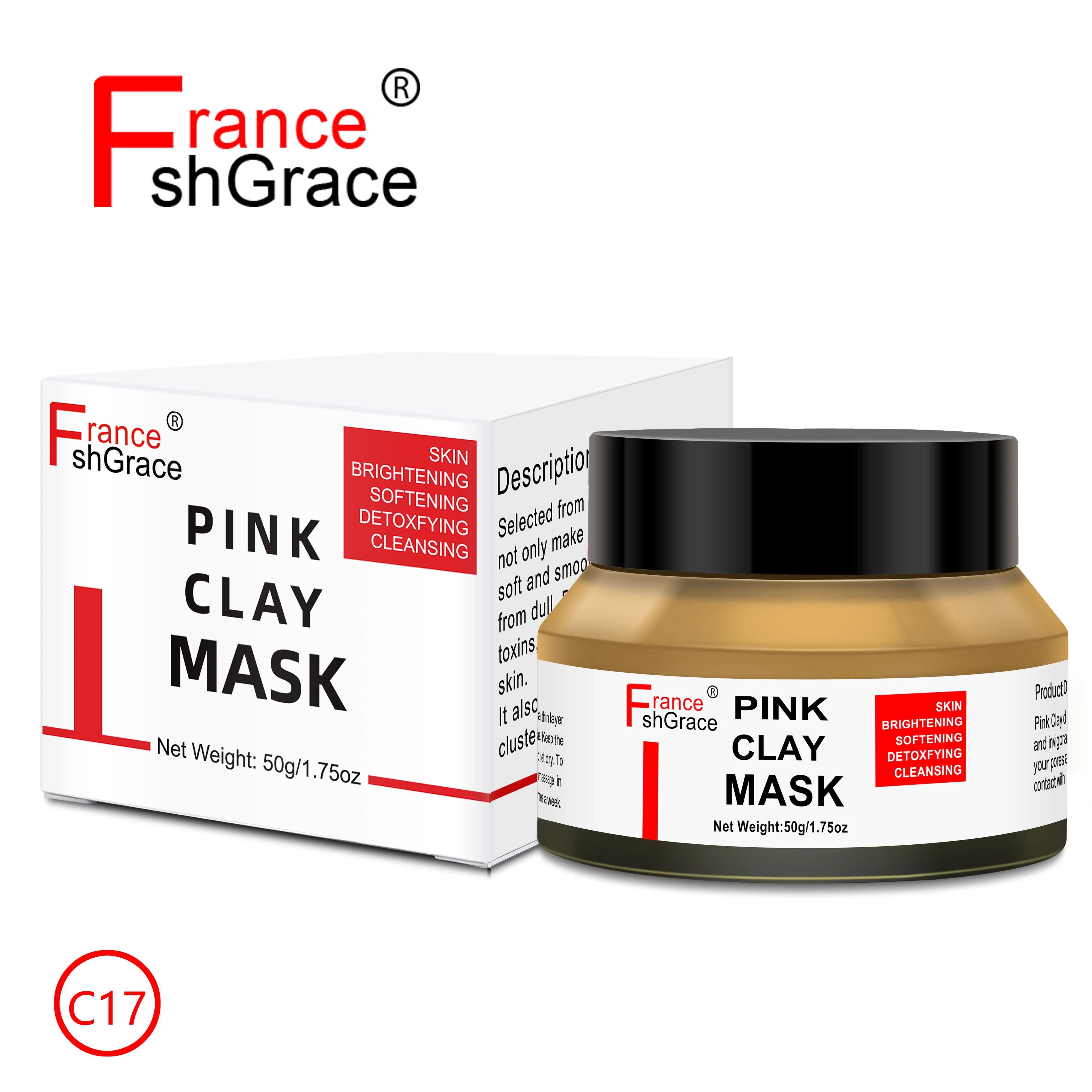 

Private Label Deep Cleansing French pink clay mask clay mask