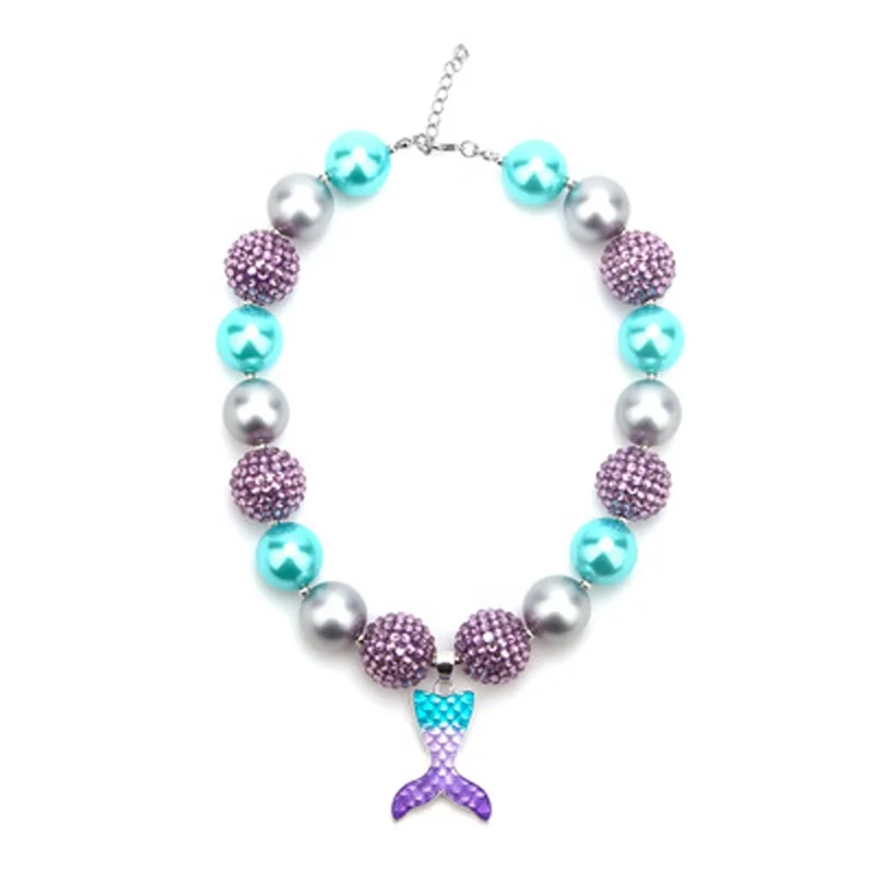 

European and American children's Mermaid Bubblegum bead necklace, Picture