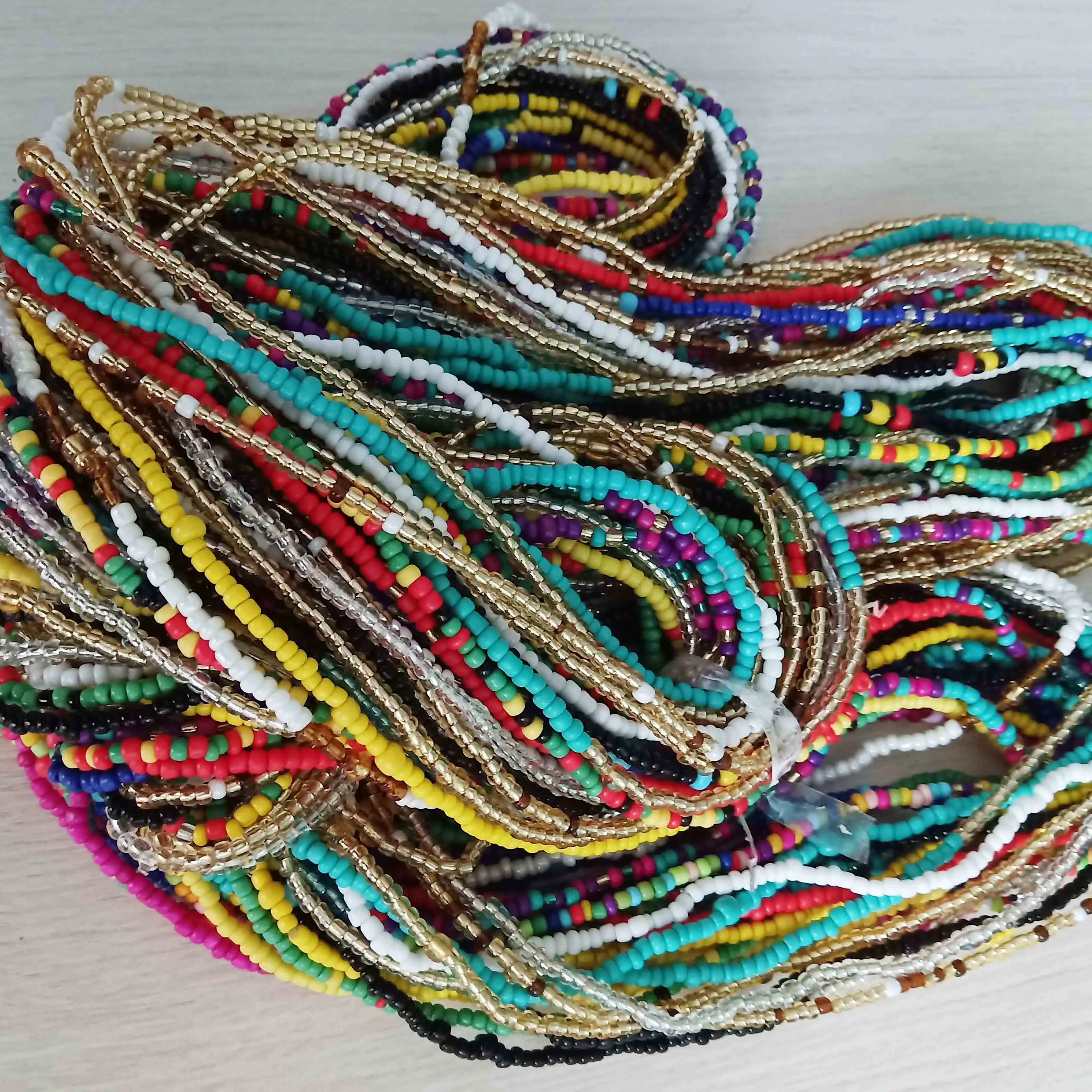 

Libertygifts crystal string african waist beads clasp screw with cotton african beaded waist african elastic waist beads, Multi