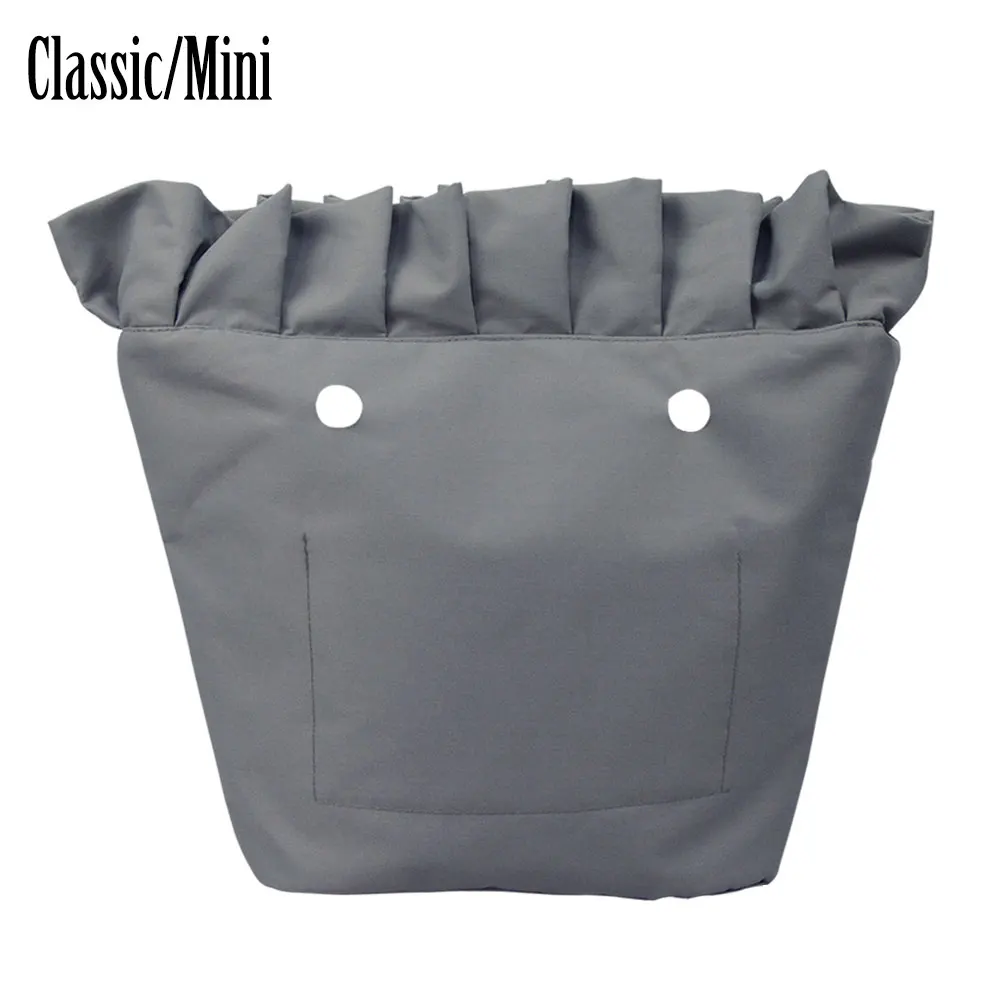 

New microfabric classic mini insert with Frill Pleat solid color Obag Inner pocket for O bag mini big standard obag organizer