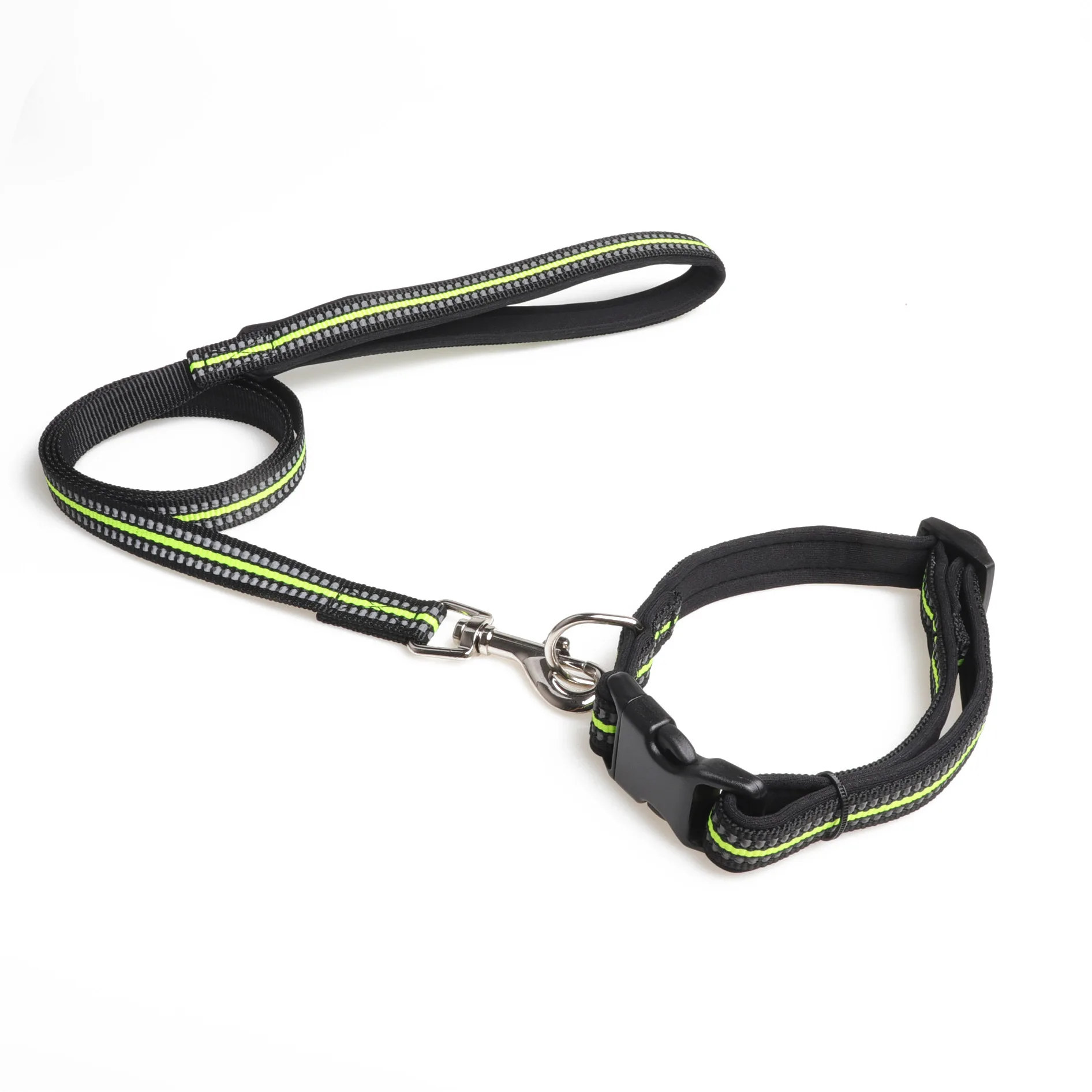 

Wholesale Custom Brand Neoprene padded Pet Dog leads Adjustable Nylon Reflective Pet Dog Collar with Matching Leash, Green/orange/red/purple