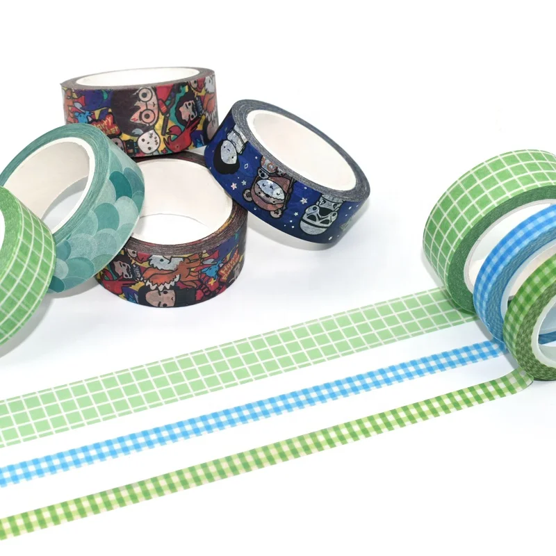 

Custom Cartoon Design Bullet Journal Color Printed Washi Masking Tape Set