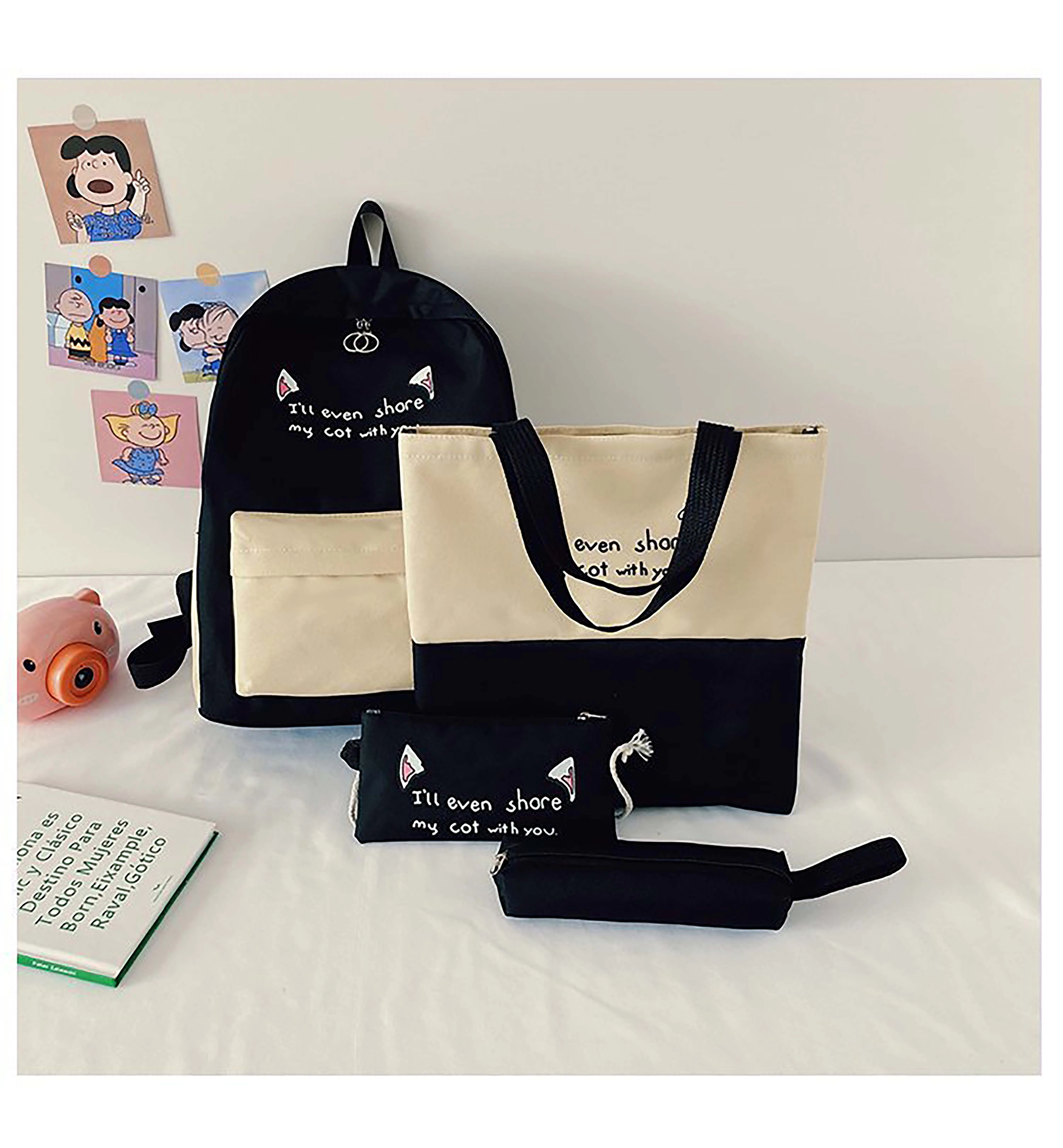 

Custom Logo High Quality Fashion School Bag Set Backpack Bags Promotional Teenager student Travel Bag, Customized color