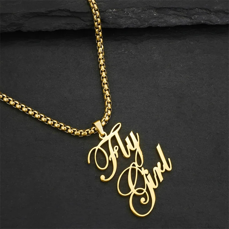 

Customized jewelries series necklace Name pendant stainless steel gift necklace for women, Yellow gold or silver or rose gold