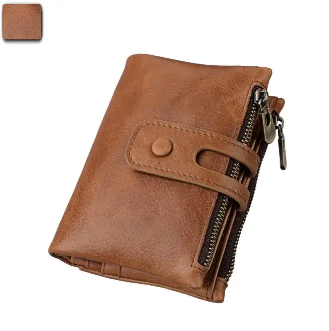 

RFID Genuine Cowhide Leather Luxury Purse Casual Small Mini Leather Wallets Vintage Gents Wallet Mens Slim Wallet