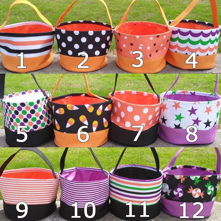 

wholesale Halloween decoration basket kids handbag pumpkin bucket halloween candy bag halloween gift bags, As picture show