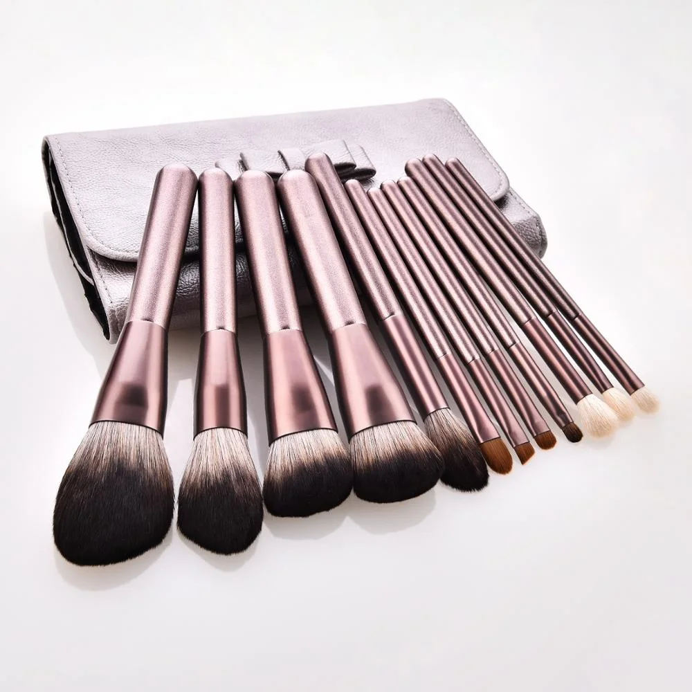 Personalised Grape purple makeup brush set 12 piece women beauty tool vegan make up brushes