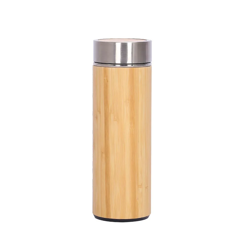 

Liner Thermos Bottle Vacuum Flasks Insulated Bottles Bamboo Cup for Tea Shell Stainless Steel Natural 350ml 450ml 550ml Fall, As shown