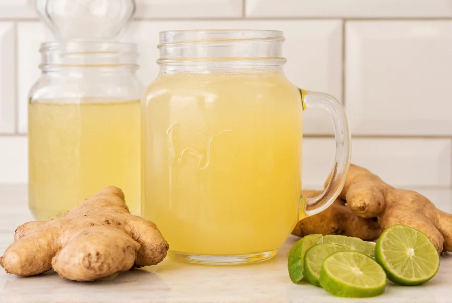 Step-by-step preparation of ginger water showing peeling, slicing, and steeping process