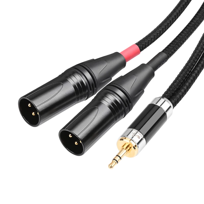 

ATAUDIO Hifi 3.5mm to 2 XLR Male Cable High Quality 6N OFC silver plated Stereo 3.5 Aux to Xlr Cable
