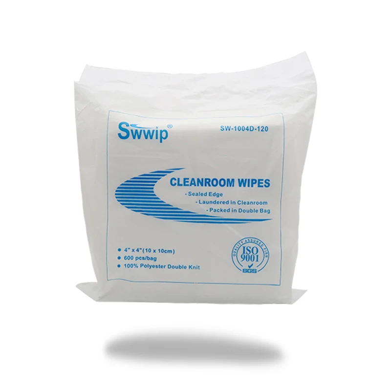 

100% polyester dust free 120gsm 10cm x 10cm cleanroom clean wiper lint free disposable clean room dry wipes, White