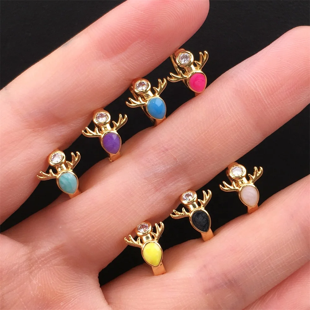 

High fashion minimalist colorful enamel Elk crystal zircon huggies hoop earrings for women 2022 trendy jewelry