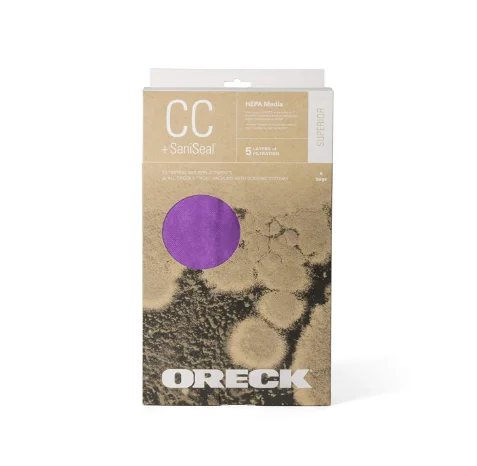 

Oreck Superior HEPA Media Filtration Bags - 6pk, AK1CC6H Meltblown,Spun-bonded Material and Purple Color HEPA Filtration Bags