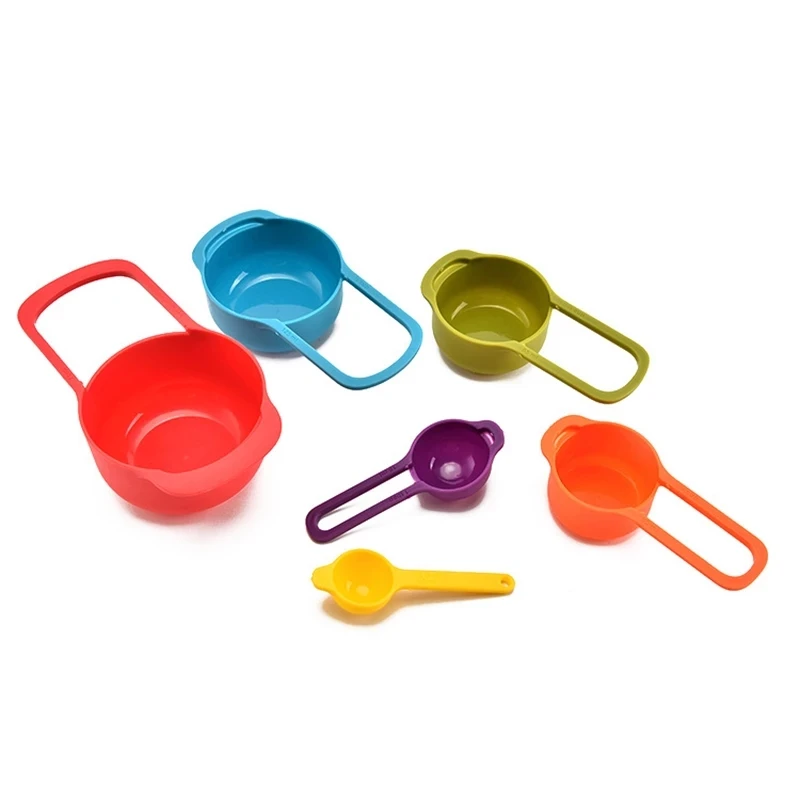 

Hot Sale Oem Baking Set Stackable Combination Color 6 Piece Plastic Measuring Cups Set And Measuring Spoon Set, Customized