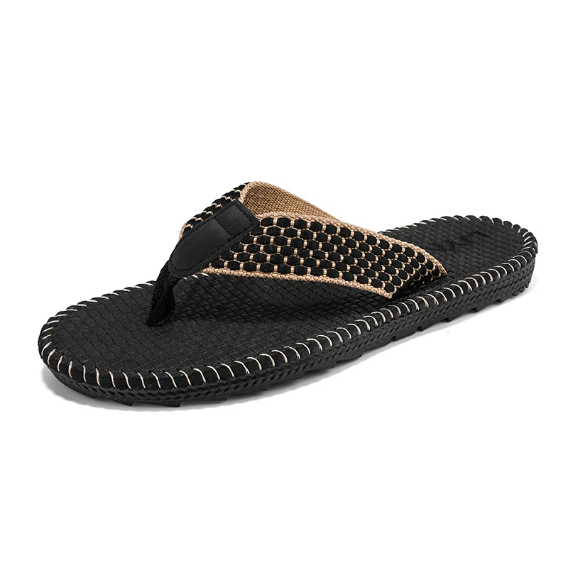 

Summer fashion men pinch flat woven beach fashion outdoor non-slip flip-flops slippers of men, Optional