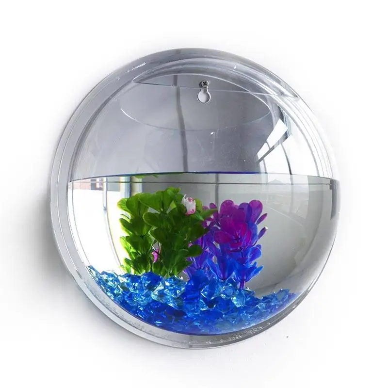 

Clear Wall Mounted Fish Tank Bowl Bubble Aquarium Hanging, Transparent